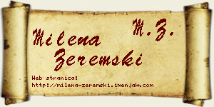 Milena Zeremski vizit kartica